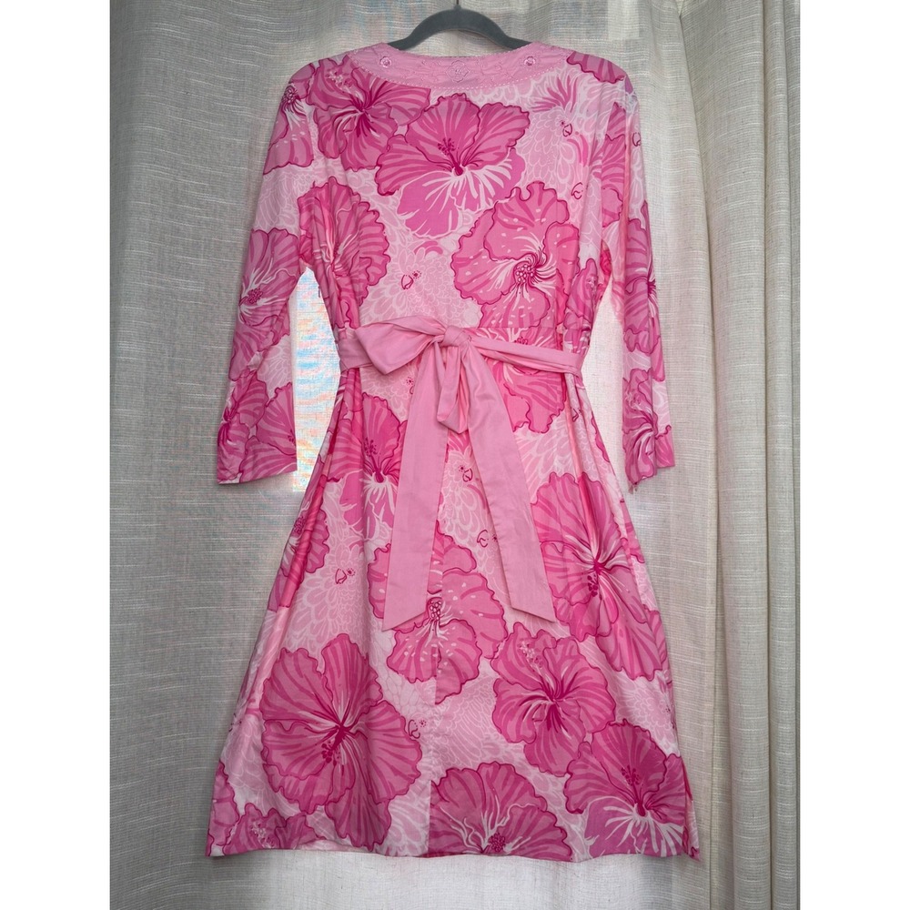 Lilly Pulitzer Pink Floral Midi Dress - 100% Cotton - Picture 2 of 11